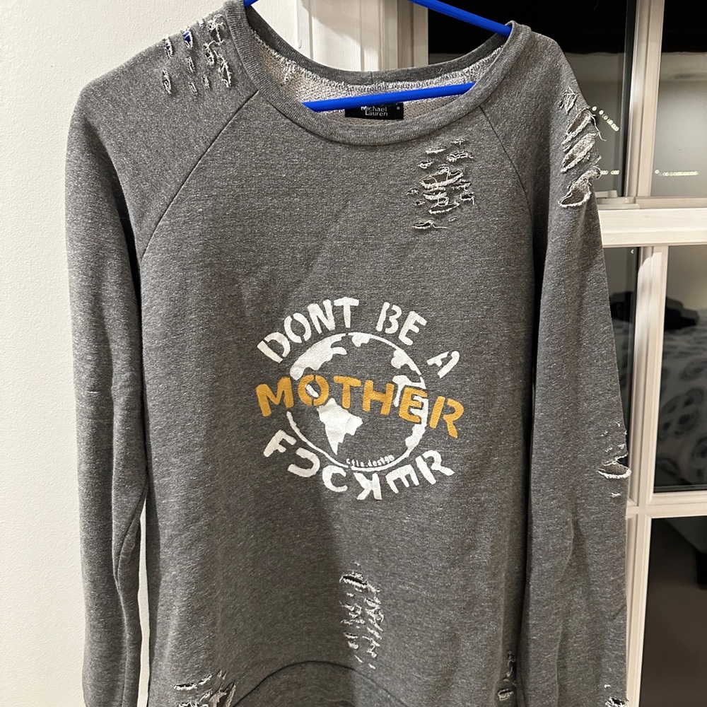 Michael Lauren Heathered Gray Knit Top